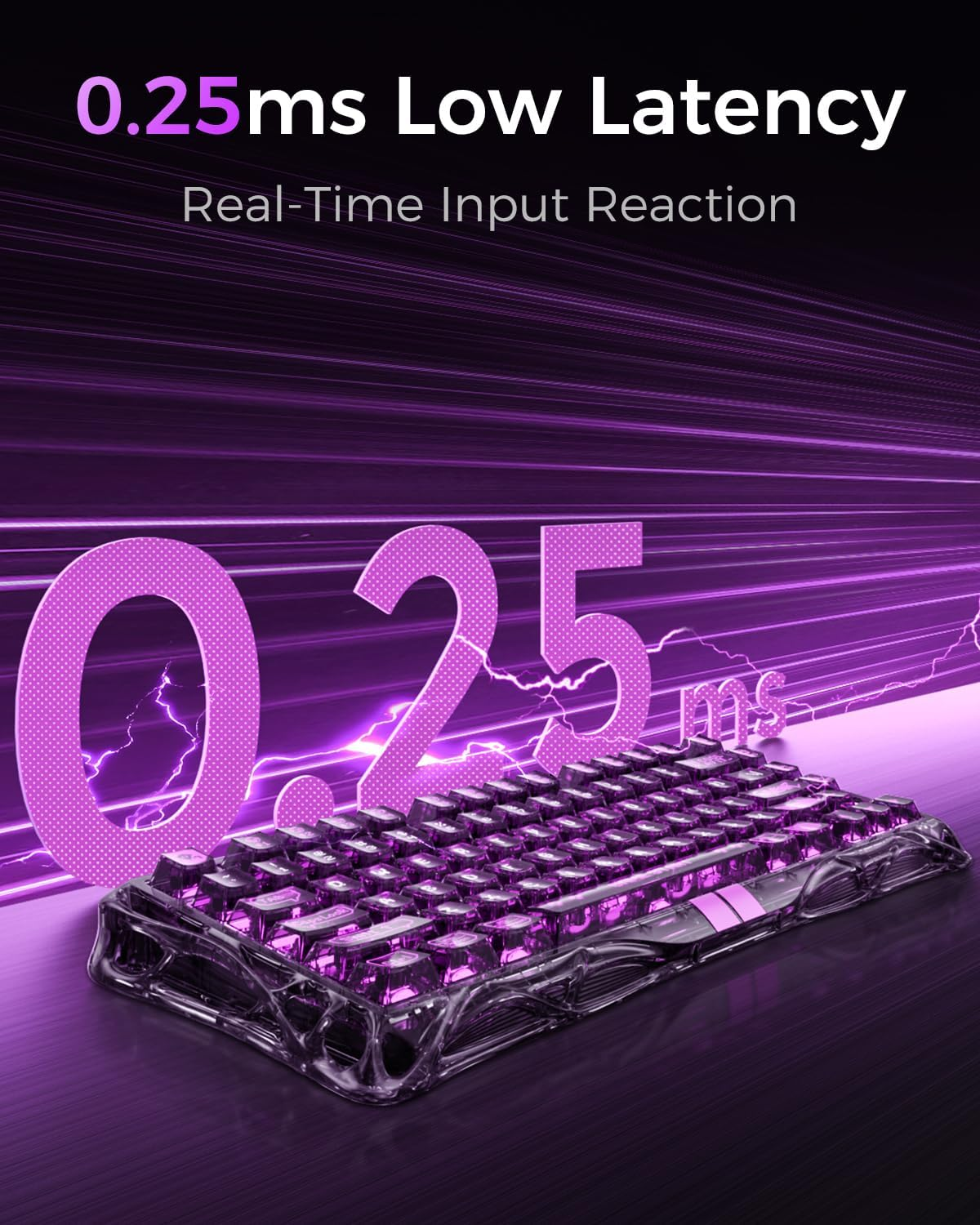 GravaStar Mercury V75 Lite 75% Hall Effect Magnetic switch Gaming Keyboard - Transparent Black GravaStar Mercury V75 Lite 75% Hall Effect Magnetic switch Gaming Keyboard - Transparent Black